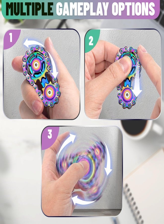 Chilvil Valentines Day Gifts for Teens Boys Metal Fidget Spinner Toys for Adults Figette Bike Chain Roller Cool Gadgets ADHD Anxiety Stress Relief Items Figet Desk Offices EDC Men Christmas Stocking Stuffers - Image 4